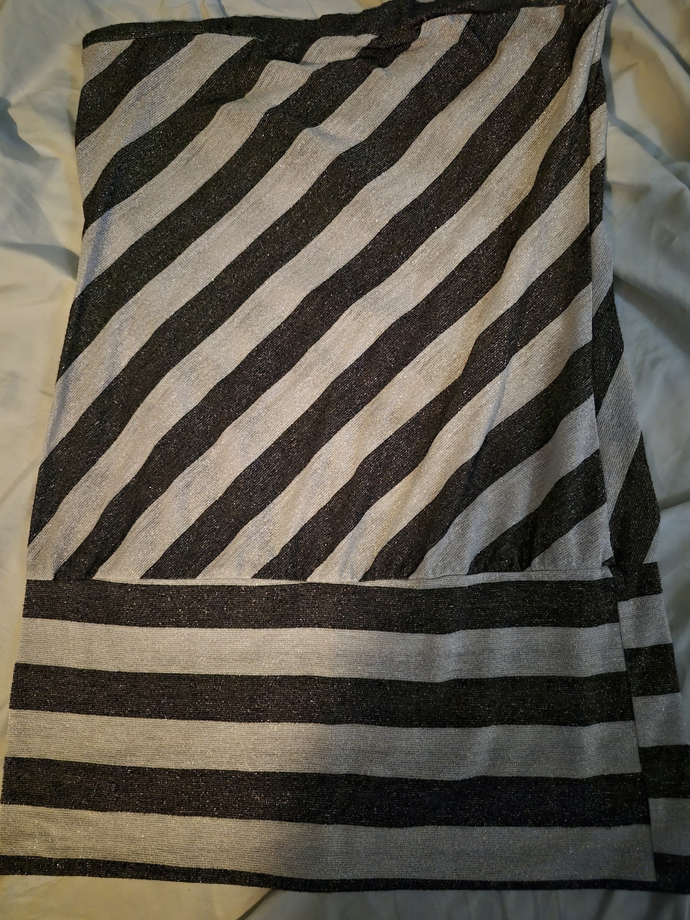 Striped Gray and Silver Women's Top